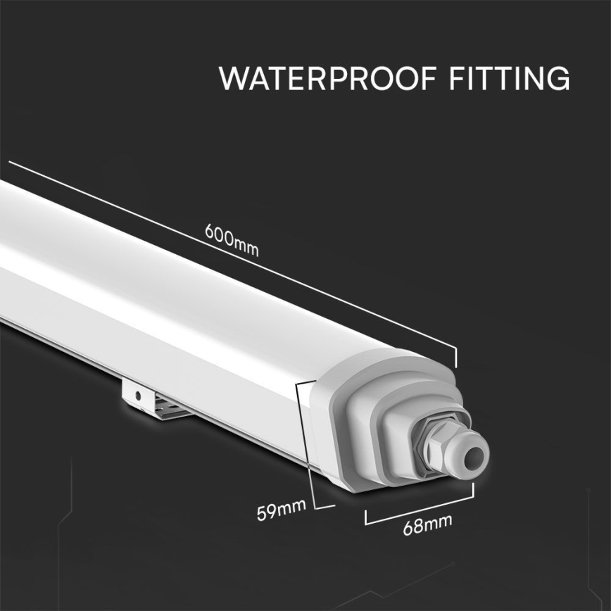LED Heavy-duty fluorescent light SAMSUNG CHIP LED/18W/230V 4000K IP65 60 cm