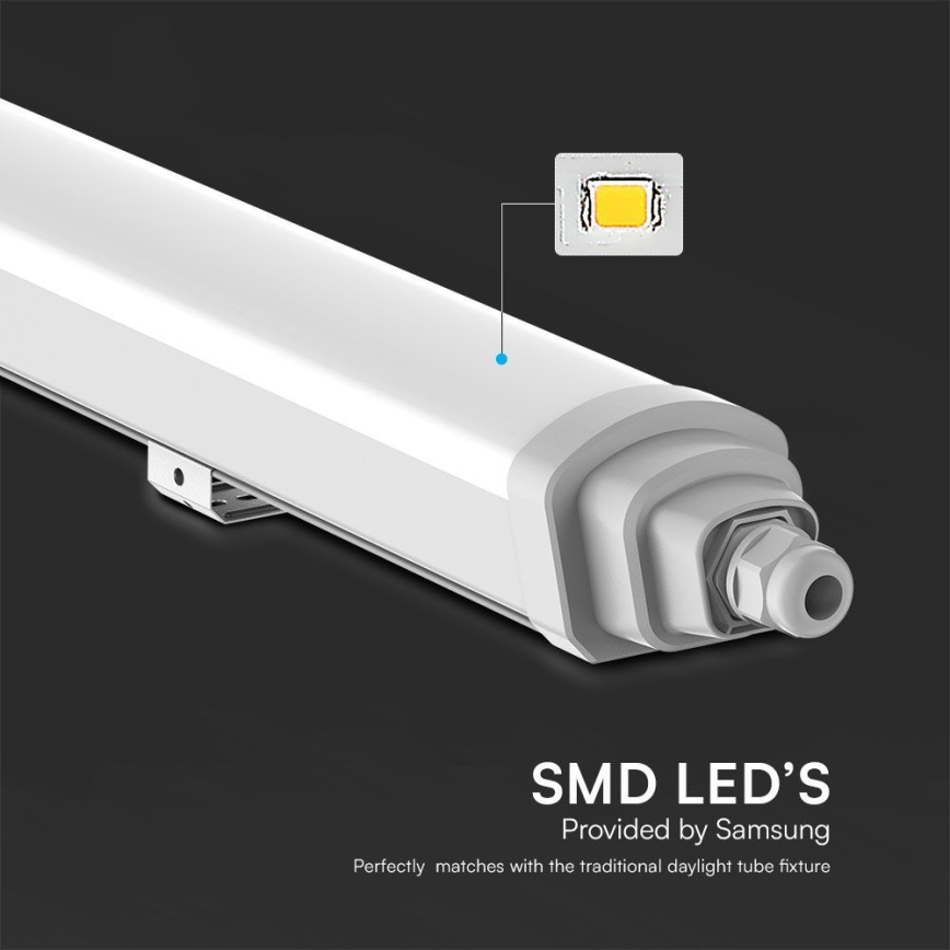 LED Heavy-duty fluorescent light SAMSUNG CHIP LED/18W/230V 6500K IP65 60 cm