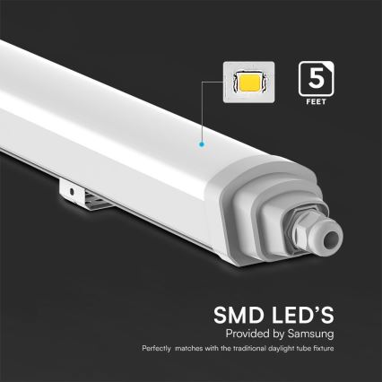LED Heavy-duty fluorescent light SAMSUNG CHIP LED/48W/230V 4000K IP65 150 cm