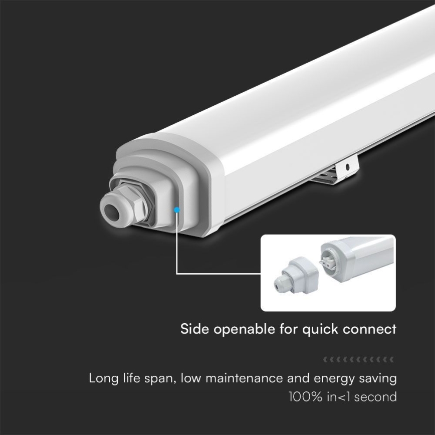 LED Heavy-duty fluorescent light SAMSUNG CHIP LED/48W/230V 4000K IP65 150 cm