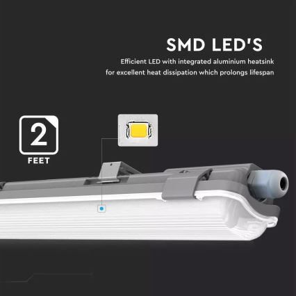LED Heavy-duty fluorescent light T8 1xG13/18W/230V 4000K 120cm IP65