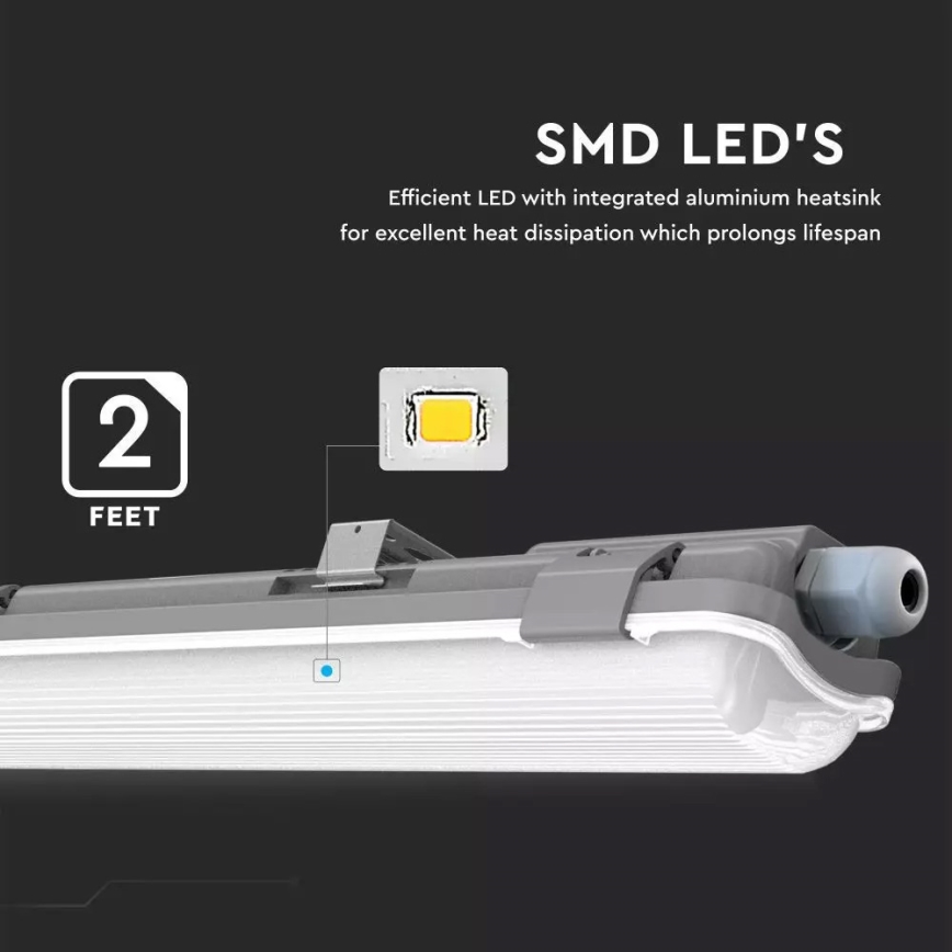 LED Heavy-duty fluorescent light T8 1xG13/18W/230V 4000K 120cm IP65