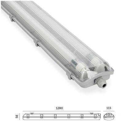 LED Heavy-duty fluorescent light T8 2xG13/18W/230V 4000K IP65