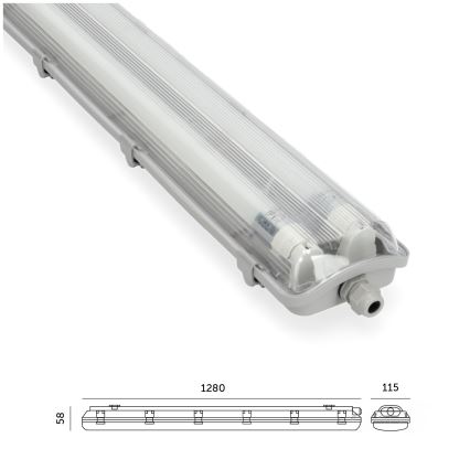 LED Heavy-duty fluorescent light T8 2xG13/18W/230V 6500K IP65