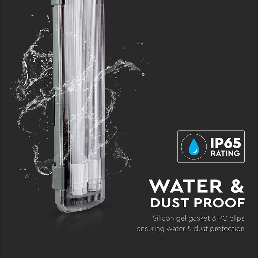 LED Heavy-duty fluorescent light T8 2xG13/22W/230V IP65 4000K 156 cm