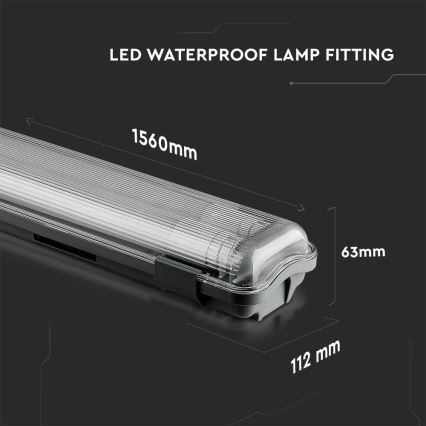 LED Heavy-duty fluorescent light T8 2xG13/22W/230V IP65 4000K 156 cm