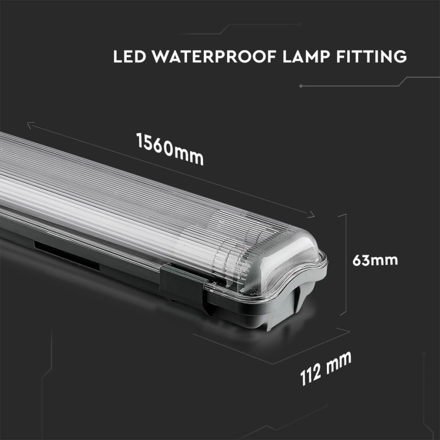 LED Heavy-duty fluorescent light T8 2xG13/22W/230V IP65 4000K 156 cm