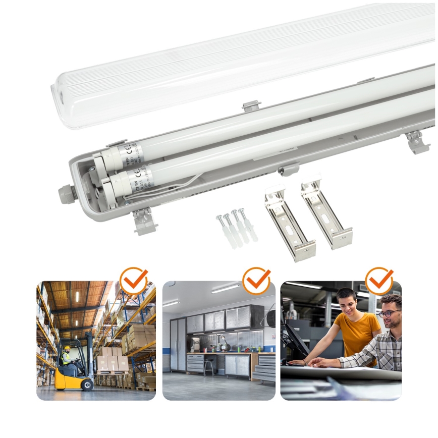 LED Heavy-duty fluorescent light T8 2xG13/9W/230V 4000K IP65 67,5 cm