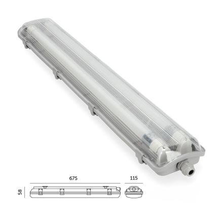 LED Heavy-duty fluorescent light T8 2xG13/9W/230V 4000K IP65 67,5 cm