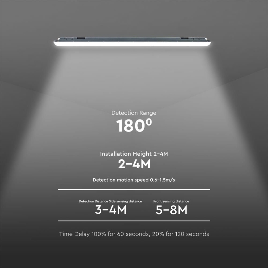 LED Heavy-duty fluorescent light with sensor  X-SERIES LED/36W/230V 6500K 120 cm IP65