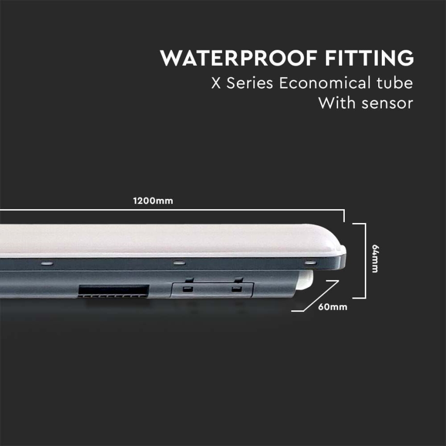 LED Heavy-duty fluorescent light with sensor  X-SERIES LED/36W/230V 6500K 120 cm IP65
