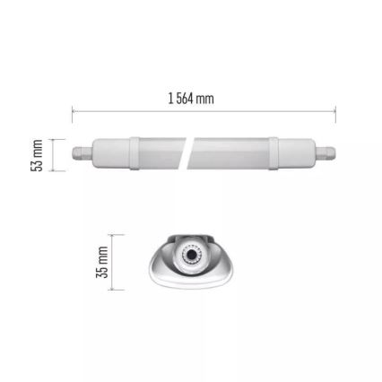 LED Heavy-duty light LED/45W/230V IP65 4000K 156,4 cm