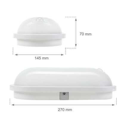 LED Heavy-duty light with PIR sensor LED/20W/230V IP54