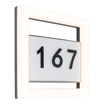 LED House number ALICE LED/13W/230V IP44 3000K anthracite