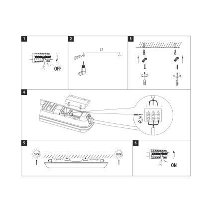 LED Industrial Batten Luminaire LED/18W/230V 4200K 60 cm IP65