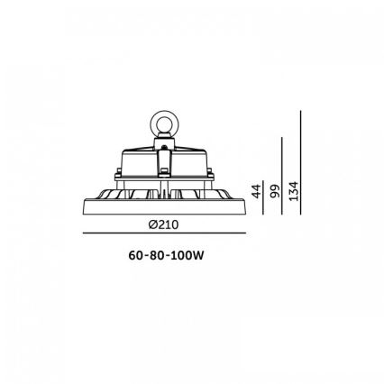 LED Industrial Ceiling Luminaire RIO PRO HIGHBAY LED/60/80/100W/230V 4000/5000/6000K IP66