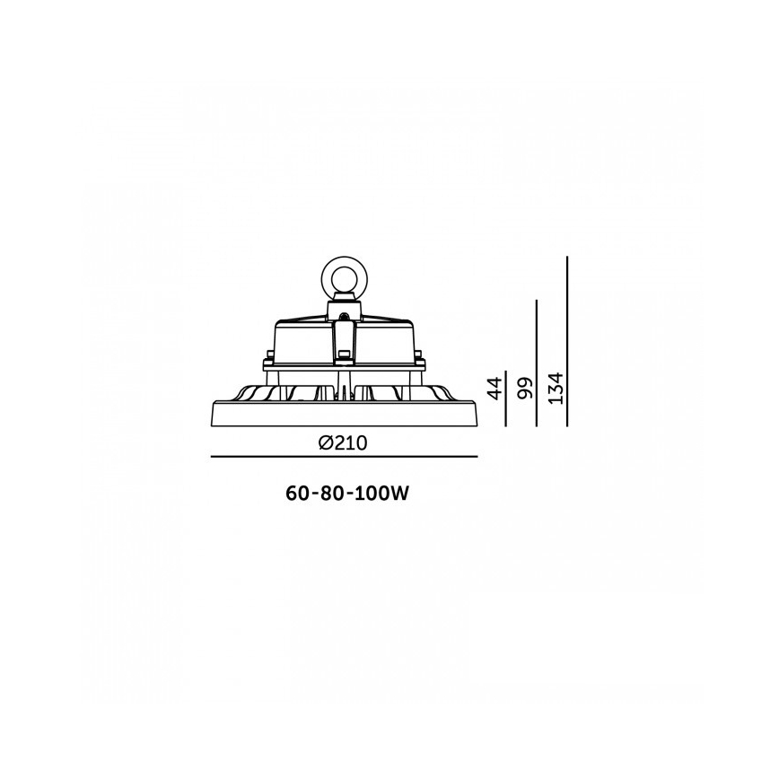 LED Industrial Ceiling Luminaire RIO PRO HIGHBAY LED/60/80/100W/230V 4000/5000/6000K IP66