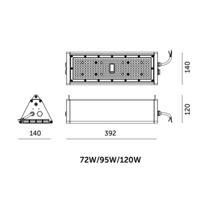 Dimmable LED Industrial High Bay Luminaire NICO HIGHBAY LED/72/95/120W/230V 3000/4000/6000K IP65