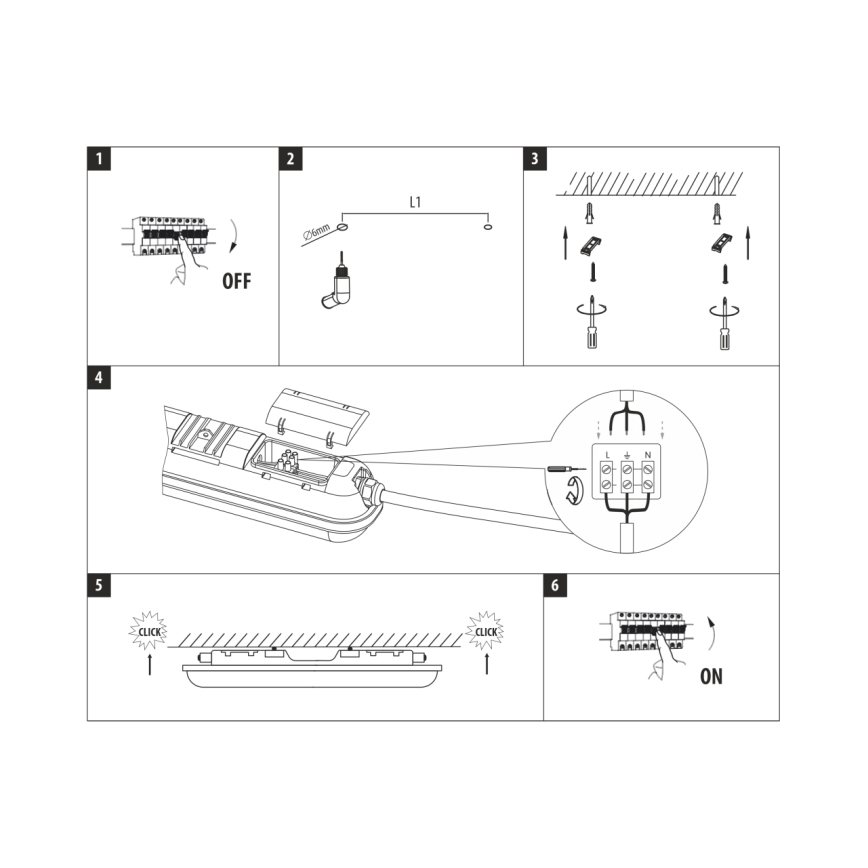LED Industrial Linear Luminaire LED/36W/230V 4200K 120 cm IP65