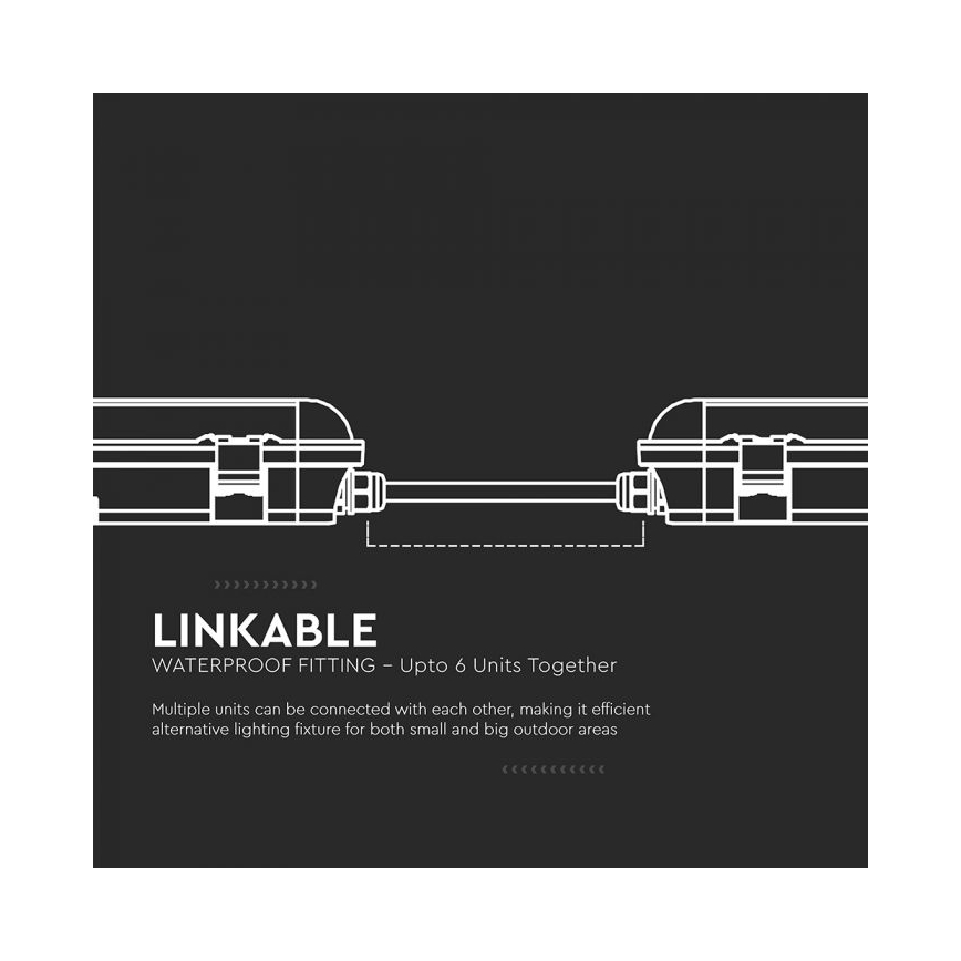 LED industrial linear luminaire with emergency module LED/48W/230V 6500K IP65 2200 mAh 150 cm