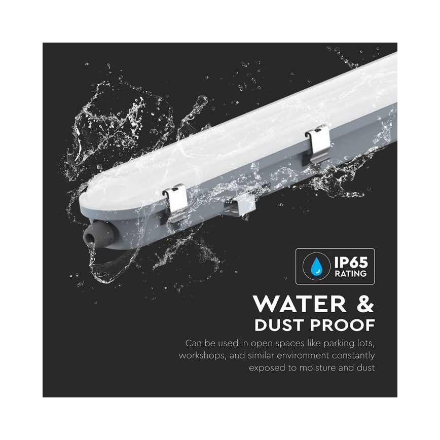 LED industrial linear luminaire with emergency module LED/48W/230V 6500K IP65 2200 mAh 150 cm