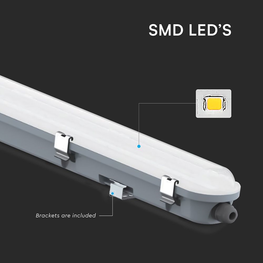 LED Technical Batten Light with Motion and Dusk Sensor LED/36W/230V 6500K IP65 120 cm