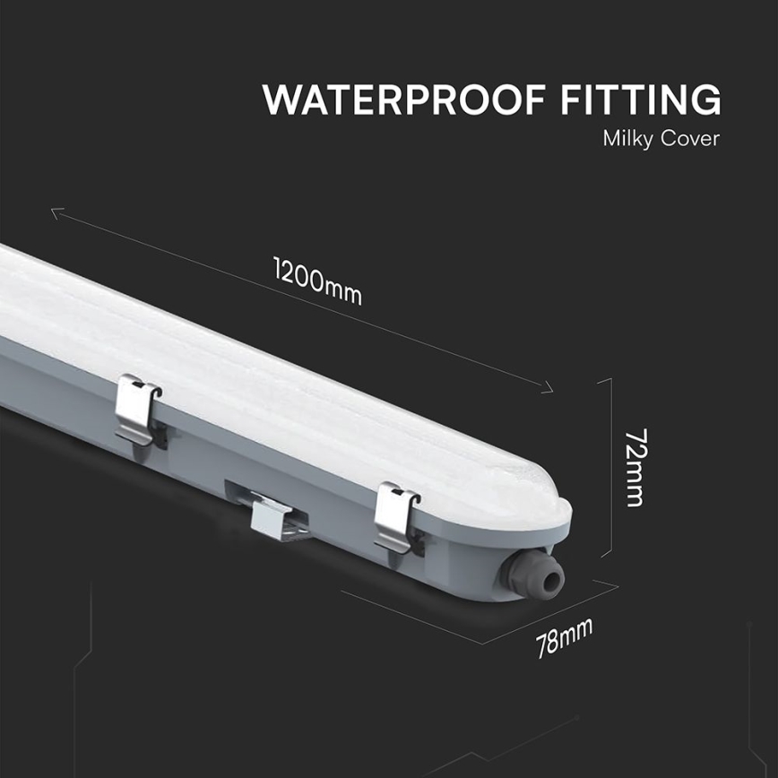 LED Technical Batten Light with Motion and Dusk Sensor LED/36W/230V 6500K IP65 120 cm
