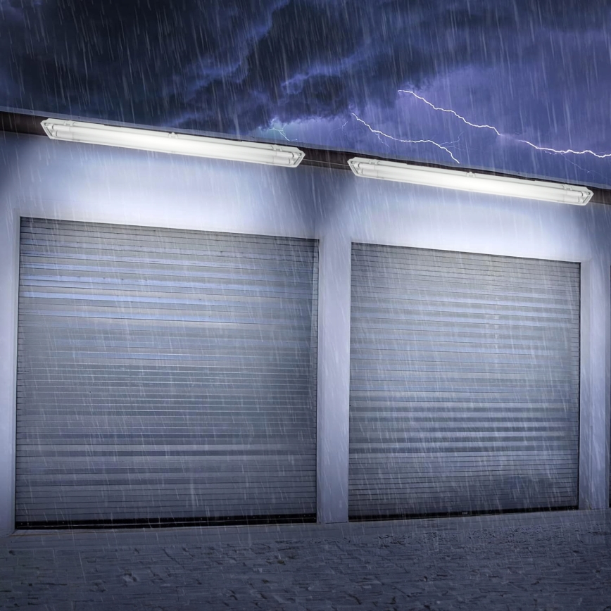 LED Industrial T8 Batten Light, 2x G13, 20W, 230V, 6500K, 120 cm, IP65, White