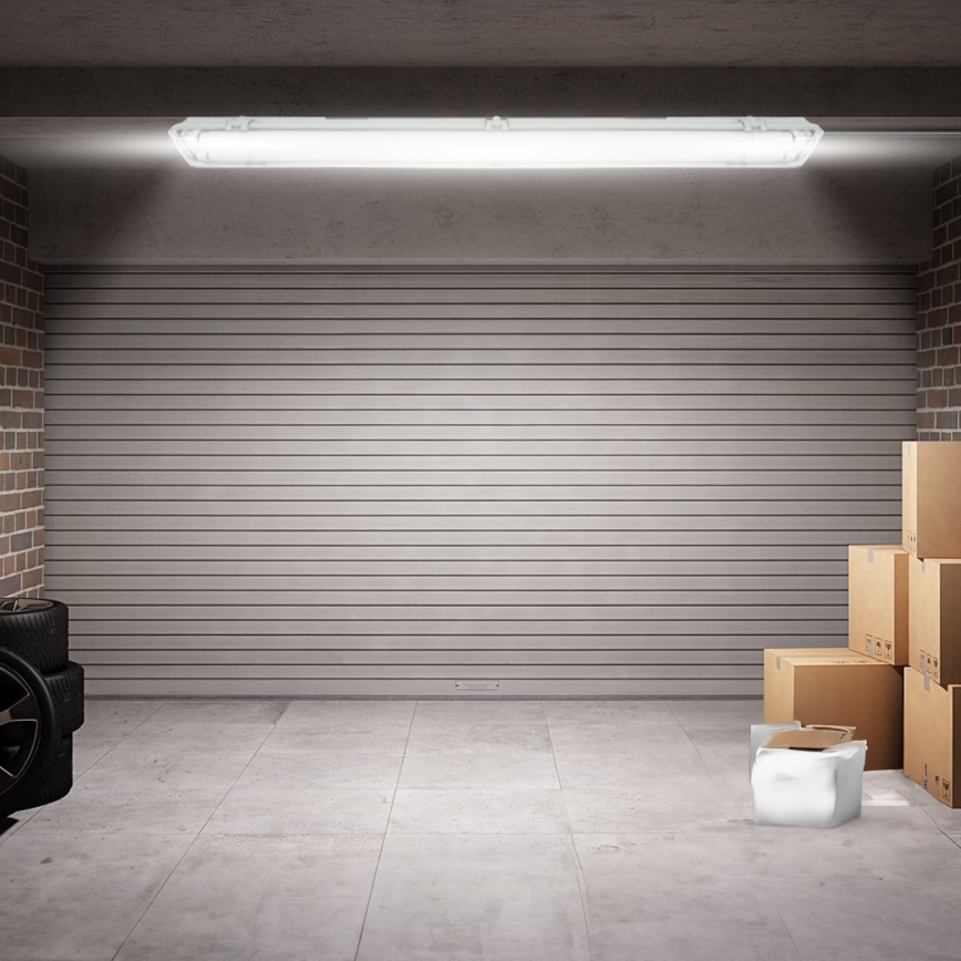 LED Industrial T8 Batten Light, 2x G13, 20W, 230V, 6500K, 120 cm, IP65, White