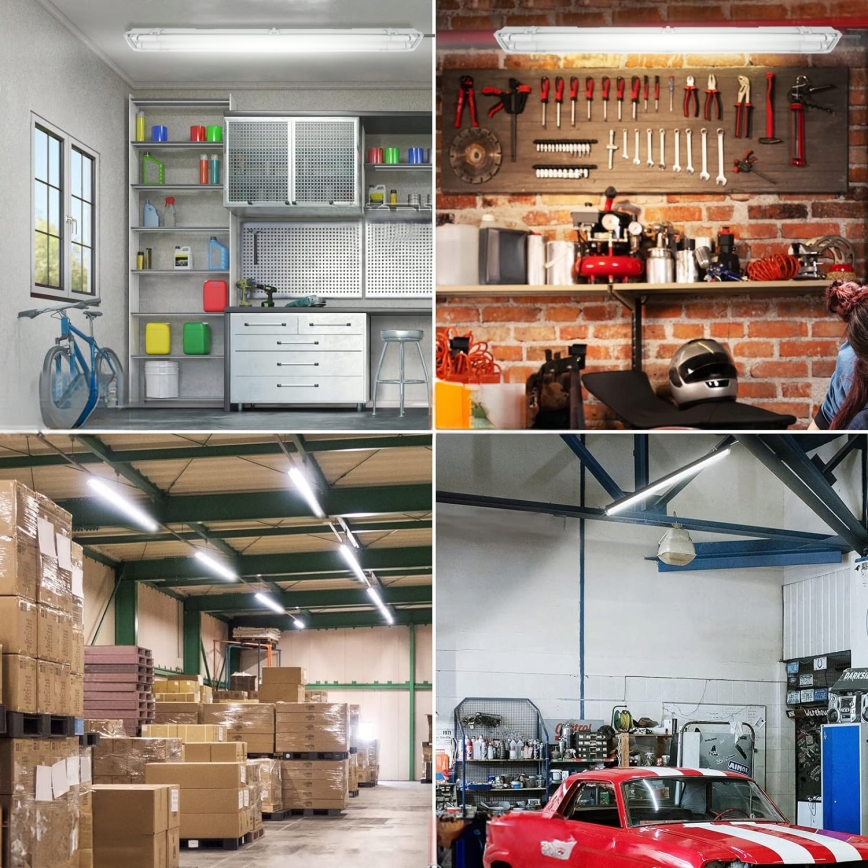 LED Industrial T8 Batten Light, 2x G13, 20W, 230V, 6500K, 120 cm, IP65, White