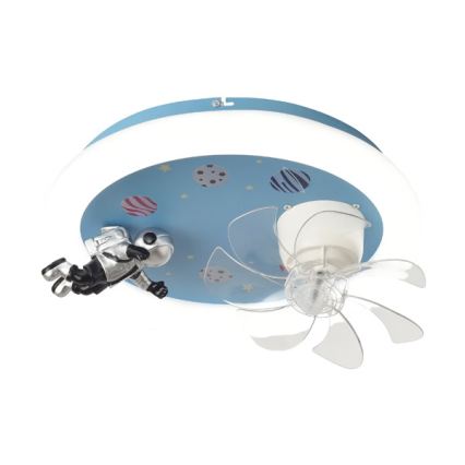 LED Dimmable Children's Ceiling Light with Fan LED/48W/230V 3000/4000/6000K Ø 50 cm Blue + Remote Control