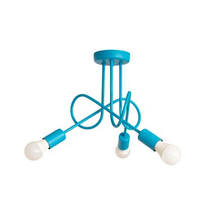 LED Kids' Flush-Mount Chandelier OXFORD 3xE27/15W/230V Blue