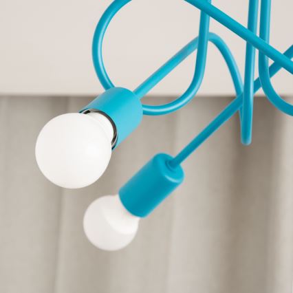 LED Kids' Flush-Mount Chandelier OXFORD 3xE27/15W/230V Blue