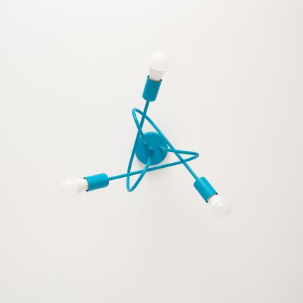 LED Kids' Flush-Mount Chandelier OXFORD 3xE27/15W/230V Blue