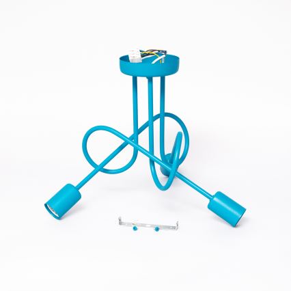 LED Kids' Flush-Mount Chandelier OXFORD 3xE27/15W/230V Blue