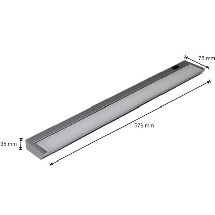 LED Kitchen under cabinet light LED/10W/230V silver