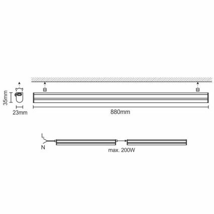 LED Kitchen under cabinet light LED/12W/230V 4000K