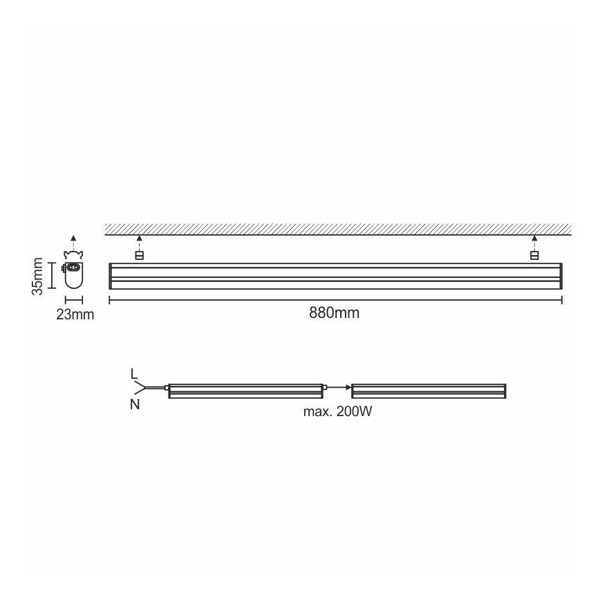 LED Kitchen under cabinet light LED/12W/230V 4000K