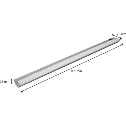 LED Kitchen under cabinet light LED/15W/230V silver