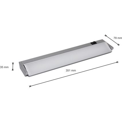 LED Kitchen under cabinet light LED/5W/230V silver
