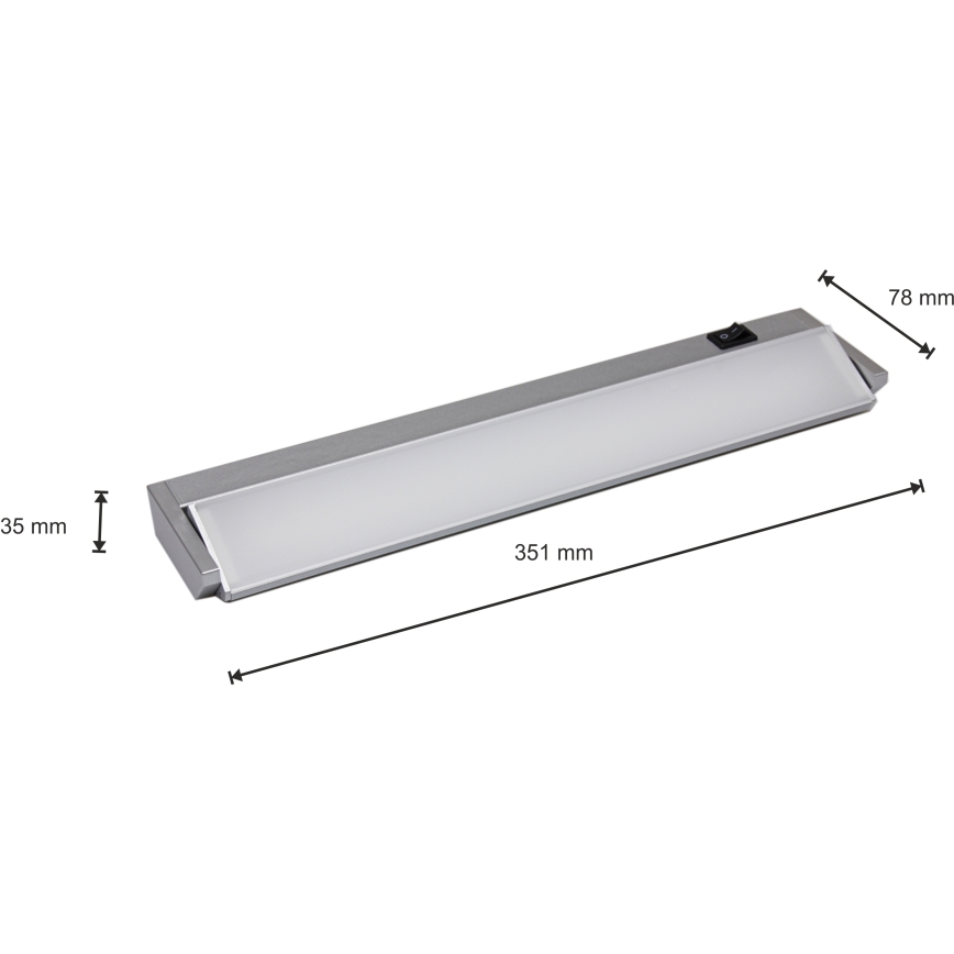 LED Kitchen under cabinet light LED/5W/230V silver