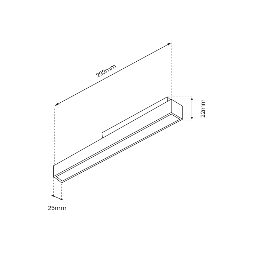 LED Luminaire for rail system MAGNETIC TRACK 1xLED/12W/48V