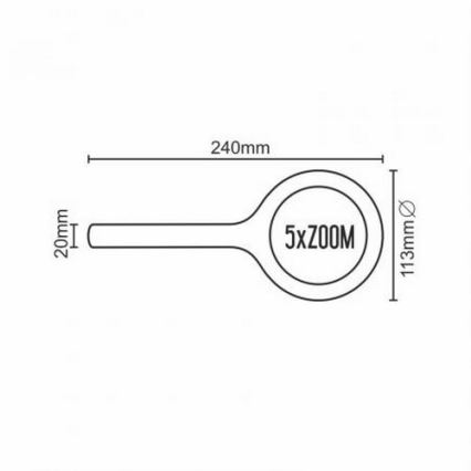 LED Magnifying glass 5×ZOOM with a backlit LED/3W IP44