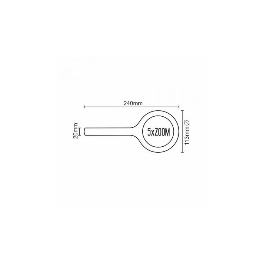 LED Magnifying glass 5×ZOOM with a backlit LED/3W IP44