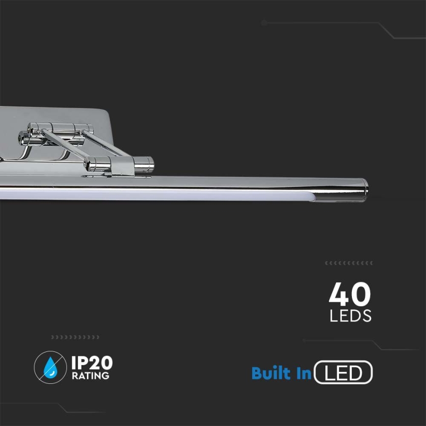 LED Mirror lighting LED/9W/230V 3000K 50cm shiny chrome