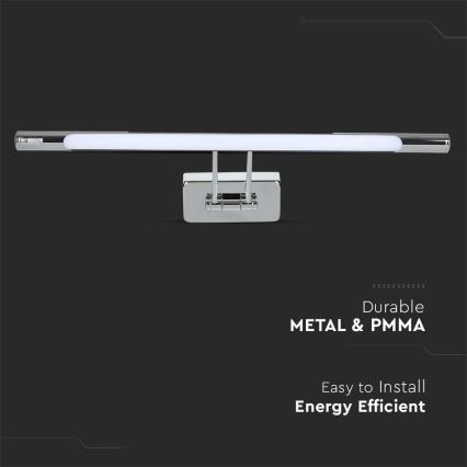 LED Mirror lighting LED/9W/230V 3000K 50cm shiny chrome