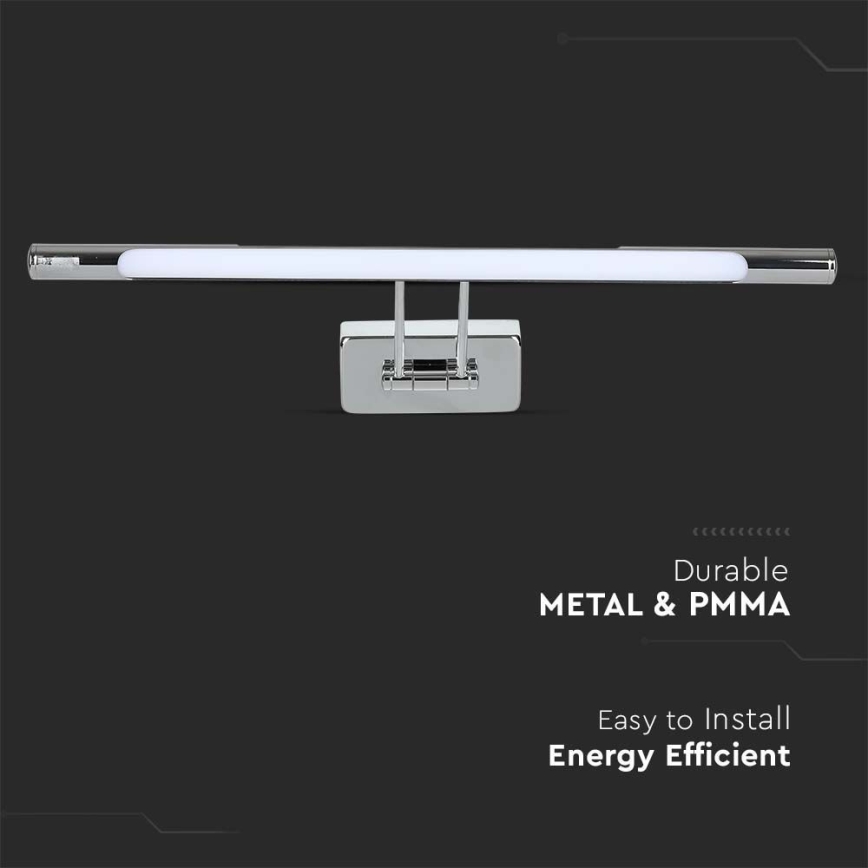 LED Mirror lighting LED/9W/230V 3000K 50cm shiny chrome