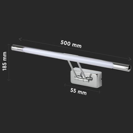 LED Mirror lighting LED/9W/230V 3000K 50cm shiny chrome