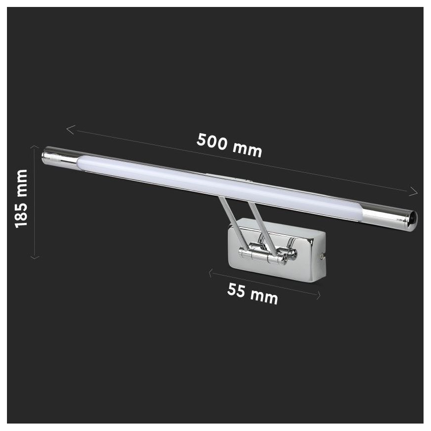 LED Mirror lighting LED/9W/230V 3000K 50cm shiny chrome
