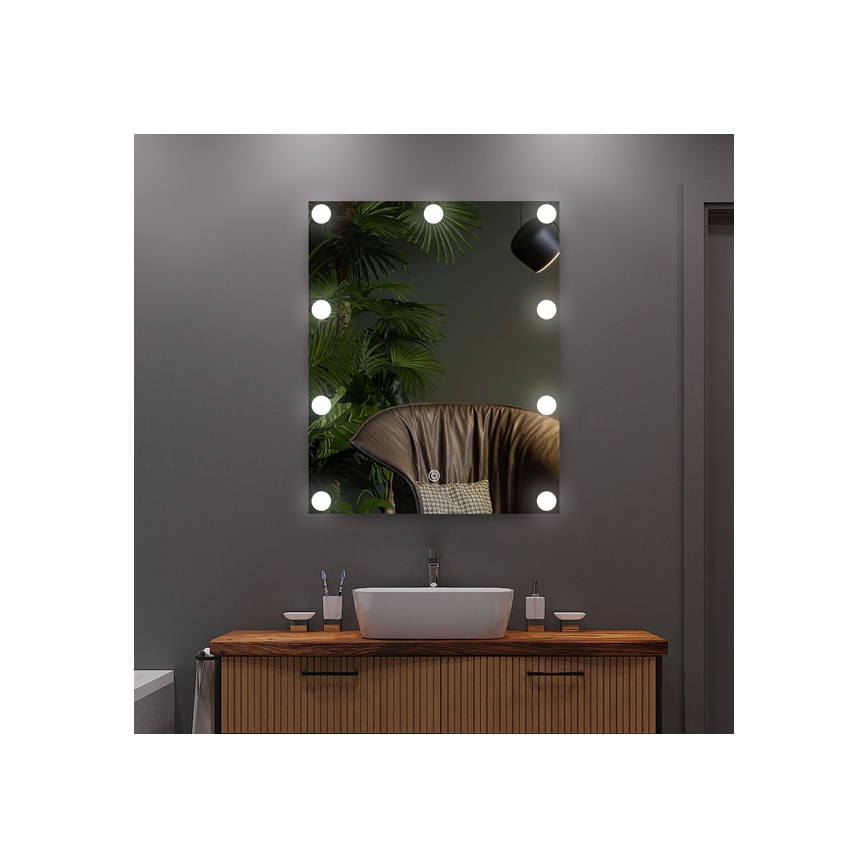 LED Mirror with light 9xLED/1W/230V 3000/4000/6000K 50x40 cm IP44
